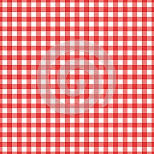 Texture Gingham seamless pattern. Red Checkered Textile products. Vector illustration squares or rhombus for fabric napkin plaid