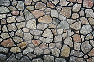 Texture of gray granite masonry