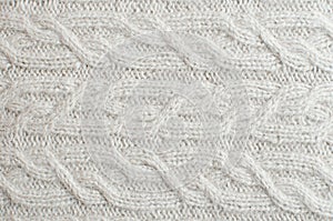 Texture of gray knitted fabric with braids