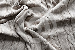 Texture gray knitted fabric with a pattern
