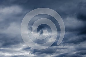 Texture of a gray sky with clouds