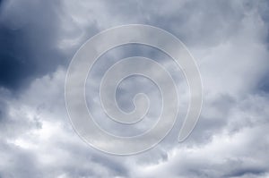 Texture of a gray sky with clouds