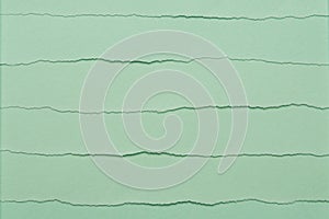 Texture of green paper with torn edges as background