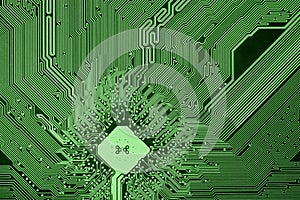 Texture of a green printed circuit board