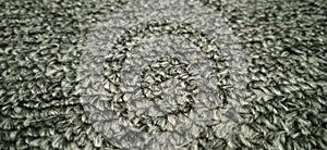 The texture of grey carpet on close up