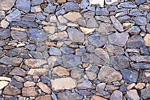 Texture of a grey granite stone wall for background