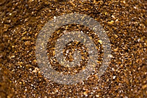 The texture of ground coffee after preparation