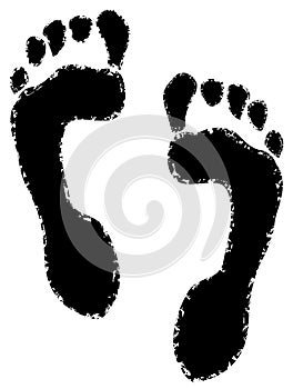 Texture grunge Of Human Footprint photo