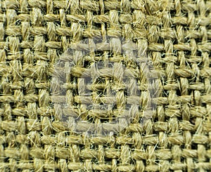 Texture of hemp fabric up close