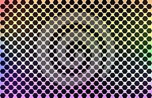 Texture with honeycomb hexagons, artistic, colored spots fantasy, geometric figure.