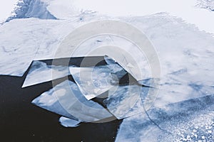 ice crust on the river