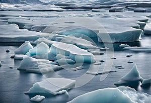 Texture of icebergs surface in cenital view