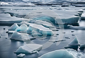 Texture of icebergs surface in cenital view photo