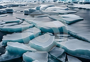 Texture of icebergs surface in cenital view