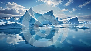 Texture of icebergs surface in cenital view