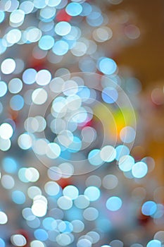 Texture of illuminated blue LED Christmas decoration lights