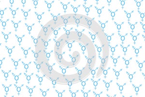 Texture with Intersex and transgender symbol on white.