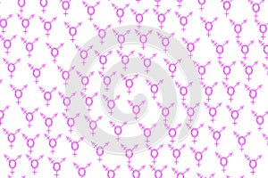 Texture with Intersex and transgender symbol on white.