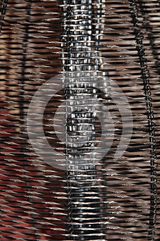 Texture of an iron mesh with a diamond cut