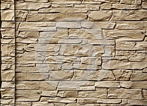 Texture of an irregular fieldstone wall with edge