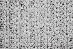 Texture of knitted sweater closeup, white knitted wool