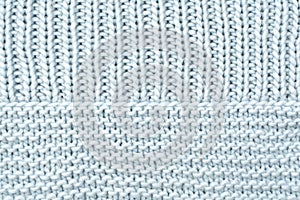 Texture knitted wool fabric from the front and purl loops