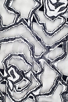 Texture lace fabric. lace on white background studio