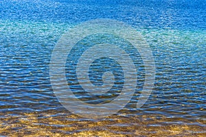 Texture of lake water of Alp lake in the bavarian mountains