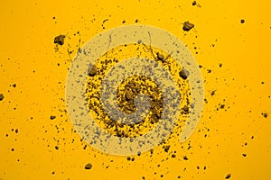 Texture land in yellow background