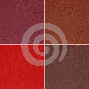 Texture of leather in four colors