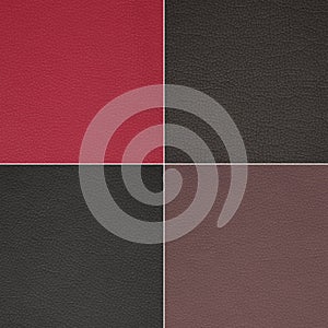 Texture of leather in four colors