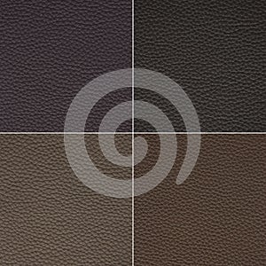 Texture of leather in four colors
