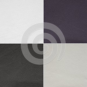 Texture of leather in four colors