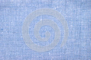 Texture of light blue burlap fabric as background, top view