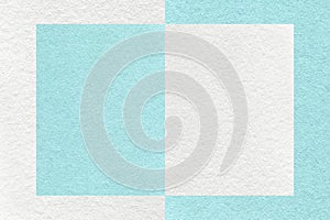Texture of light blue and white paper background with geometric shape and pattern. Structure of cerulean cardboard