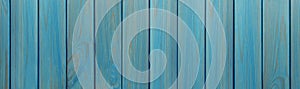 Texture of light blue wooden surface as background. Banner design
