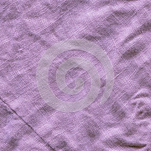 Texture of linen purple fabric