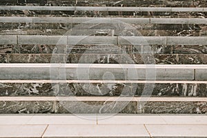 The texture of the marble staircase outdoors