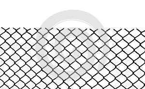 The texture of the metal mesh on a white background. Torn steel, metal mesh with holes