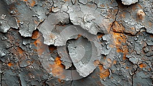 Texture of a metal surface showcasing a mix of rough jagged edges and smoother worn down areas. The original silver photo