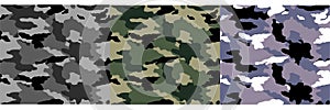Texture military camouflage repeats seamless army hunting patterns collection. Set of millitary wallpaper