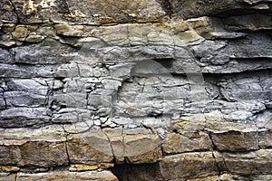 Texture of millions of years old rock layers