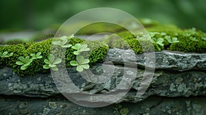 Texture of a mosscovered rock with layers of soft cushiony greenery and tiny hairlike structures photo