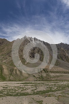 Texture on mountains near Mud village,Spiti Valley, Himachal Pradesh, India