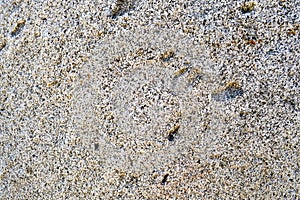 Texture of natural carved solid strong rough textured mineral gray brown stone cobblestone walls of the rock. Stone background