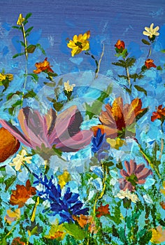 Texture oil painting, flowers art, painted color image, paint wallpaper and backgrounds canvas, artist impressionism