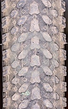 Texture of an old Bicycle tire close-up