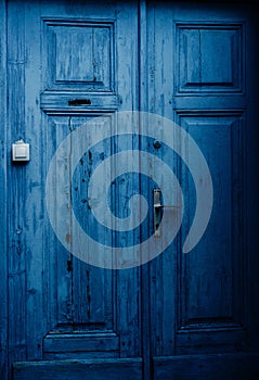 Texture Old Blue Door Background