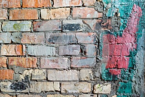 Texture Of An Old Crumbling Broken Brick Wall