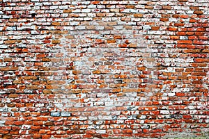 Texture of old damaged brick wall